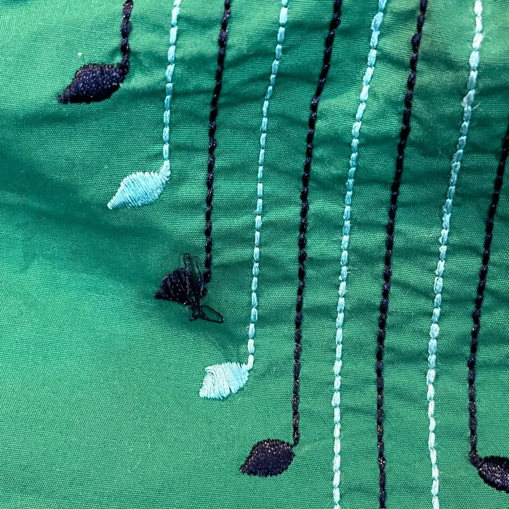 Anthropologie Vanessa Virginia size 8 Green Strapless Embroidered Peplum Top - Picture 5 of 12